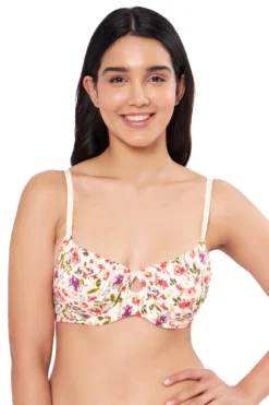 Padded Wired T-shirt Bra - Floral Print