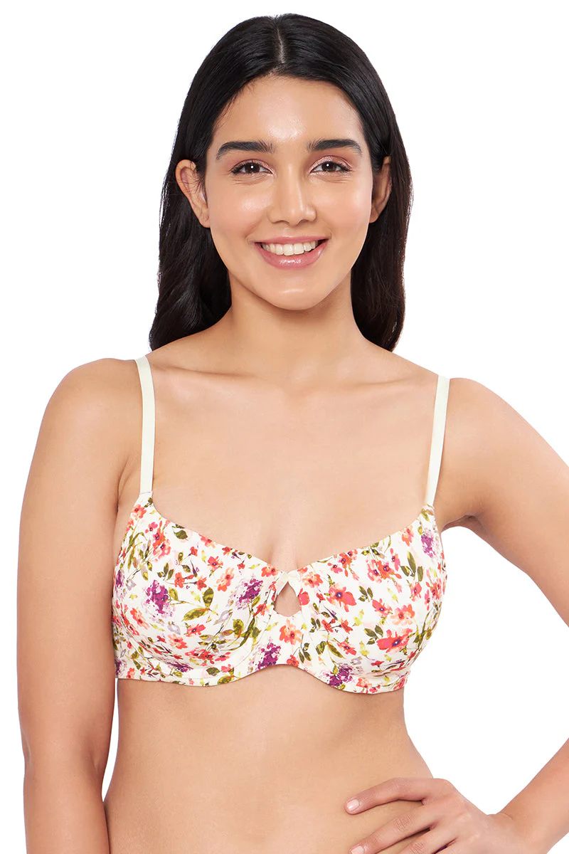 Padded Wired T-shirt Bra - Floral Print
