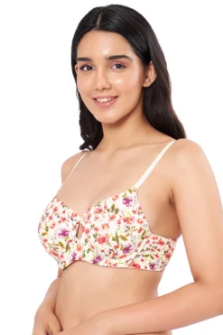 Padded Wired T-shirt Bra - Floral Print