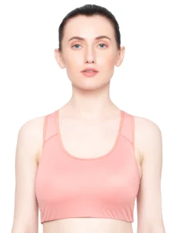 Peach Lightly Padded High Bounce Control Sports Bra