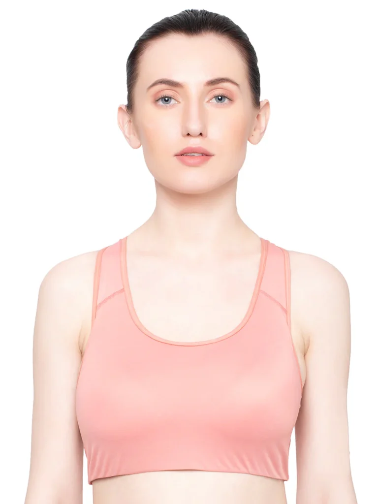 Peach Lightly Padded High Bounce Control Sports Bra