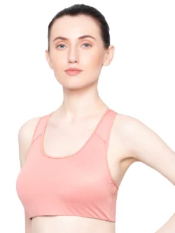 Peach Lightly Padded High Bounce Control Sports Bra