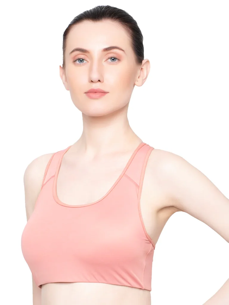 Peach Lightly Padded High Bounce Control Sports Bra
