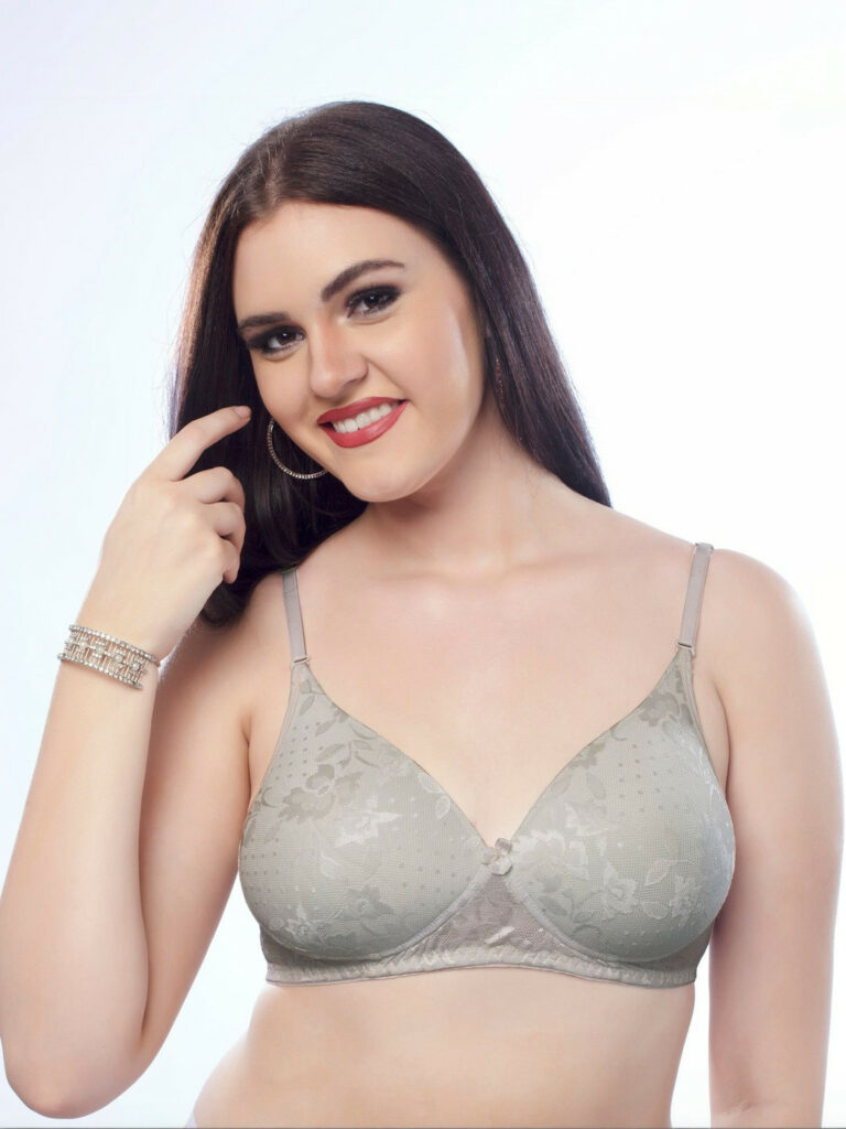 Self Design Full Coverage Lightly Padded Net Bra