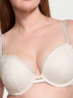 Very Sexy Double Shine Strap Lace Push-Up Embellished Bra