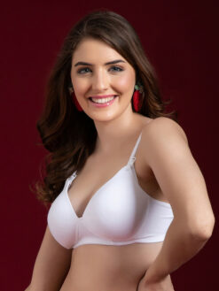 White Solid Non-Wired Lightly Padded Maternity Bra