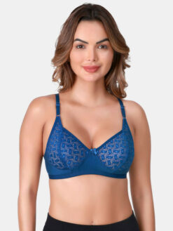 Women Net Non Padded Non-Wired Full Coverage Cotton Bra