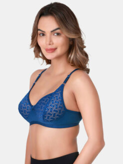 Women Net Non Padded Non-Wired Full Coverage Cotton Bra