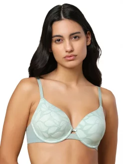 Women T-Shirt Lightly Padded Bra - Blue