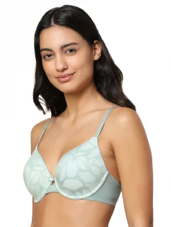 Women T-Shirt Lightly Padded Bra - Blue