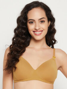 Beige Lightly Padded Non-Wired Maternity Bra