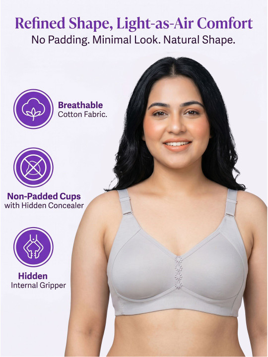 Cotton Non-Padded Bonded Minimiser Bra