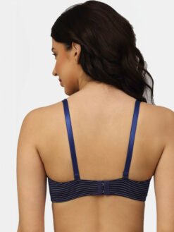 Half Coverage Underwired Heavily Padded Strapless Bra - Blue