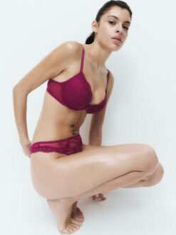 Jasmine Lace Wired Plunge Bra - Purple
