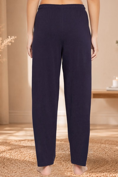 Pyjama with Elastic Waistband in Navy - Cotton Rich