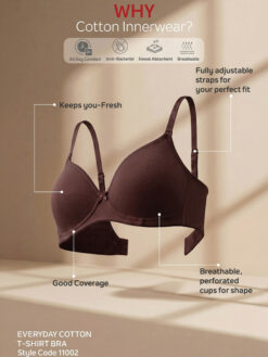 Women Cotton Padded Non-Wired T-Shirt Bra