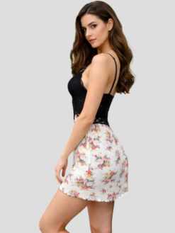 Women Floral Babydoll Short Nighty