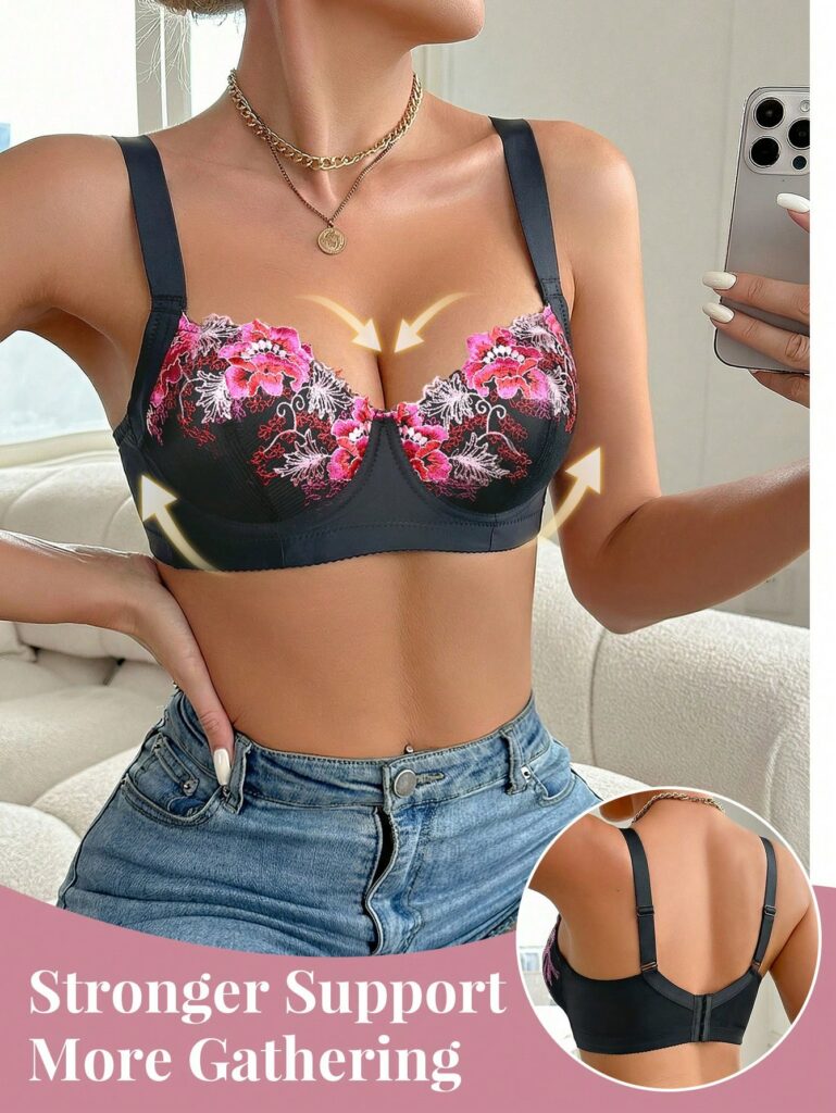 Women's Lace Embroidery Underwire Bra