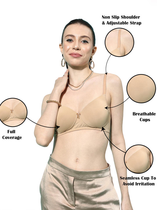 Full Coverage Non Padded Solid Bra