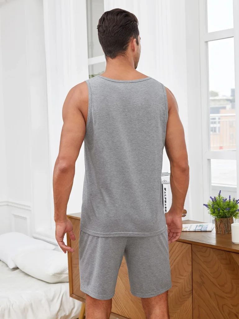 Manfinity Men Letter Graphic PJ Set