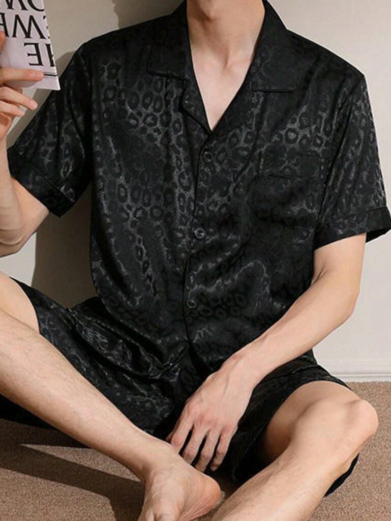 Men Short Sleeve Sleepwear Set