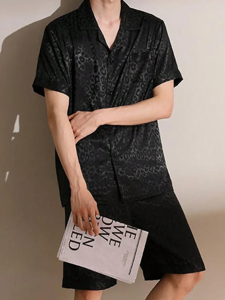 Men Short Sleeve Sleepwear Set