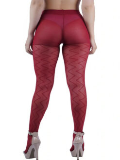 Patterned High Waist Semi Sheer Stockings