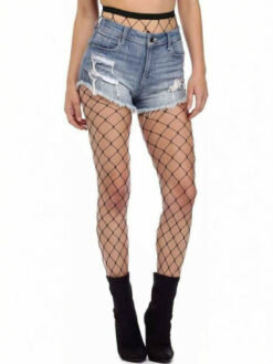 Patterned Net Thigh-High Sheered Leg Stockings