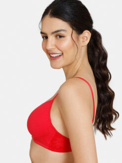 Red Solid Non-Wired Non Padded T-shirt Bra