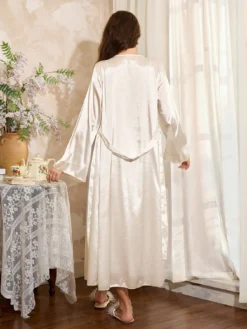 Women's Cream White Elegant Sexy Nighty