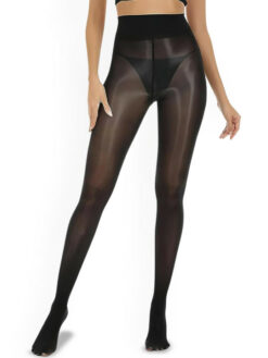 Women's Oil Shiny Glossy High Waist Seamless Sheer Stocking