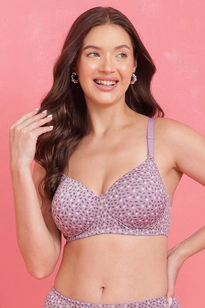 Full Coverage Printed Multiway T-shirt Bra in Lavender