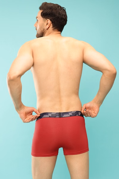 Classic Cotton Trunks with Sublimation Waistband - Red