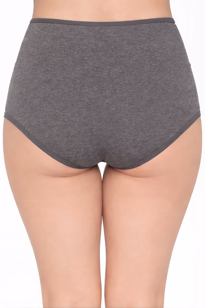 Cotton High Waist Hipster Panty with Lace Panel