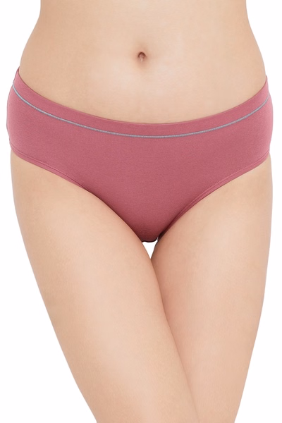 Mid Waist Hipster Panty in Dusty Pink - Cotton