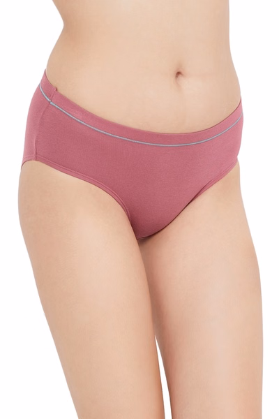 Mid Waist Hipster Panty in Dusty Pink - Cotton