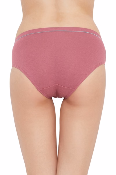 Mid Waist Hipster Panty in Dusty Pink - Cotton