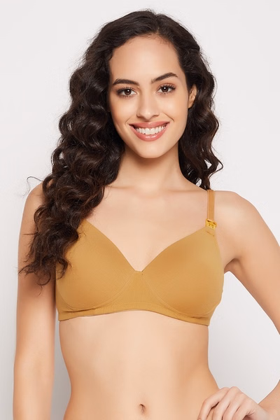 Non-Wired Full Coverage Feeding Bra in Nude Colour - Cotton