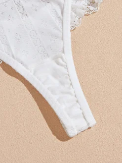 Women's Knitted Jacquard Cotton Lace Thong