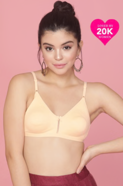 Smoothie Non-Padded Non-Wired Full Coverage Bra in Nude-Colour- Cotton Rich