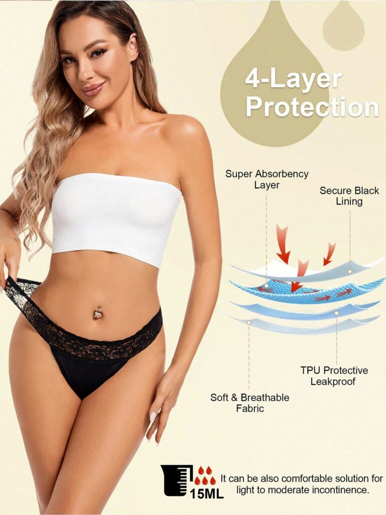 1pc Absorbent Solid Color Period Leak Proof Pantie