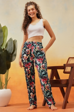 Print Me Pretty Pyjama in Dark Navy Colour - Rayon