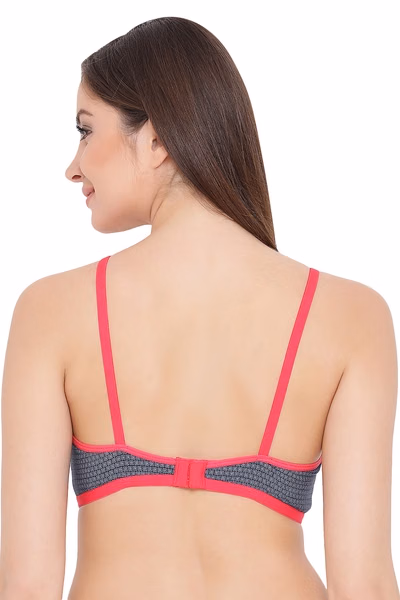 Cotton Non-Padded Non-Wired Printed Plunge Bra