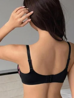 DAZY Butterfly Pattern Lace Patchwork Thin Adjustable Strap Padded Fancy Bra