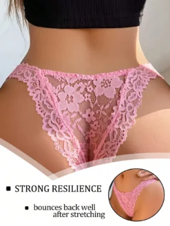 Elacene Women's Sexy Sheer Lace Panties