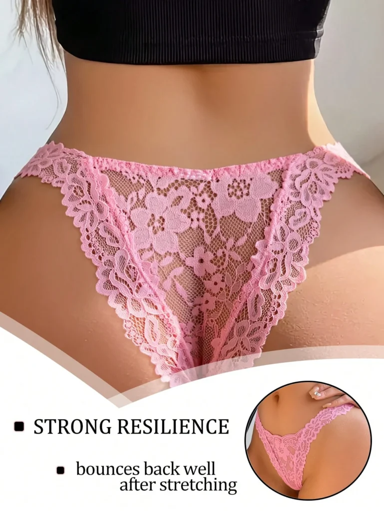 Elacene Women's Sexy Sheer Lace Panties