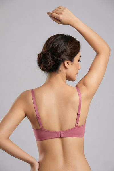 Padded Wired Plunge T-shirt Bra in Mauve