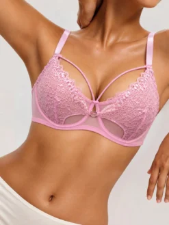 Women's Fashion Elegant Solid Color Lace Patchwork Fancy Bra