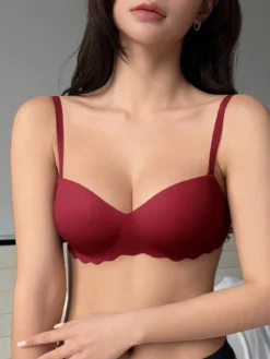 Women's Red Small Chest Hot Push Up Bra