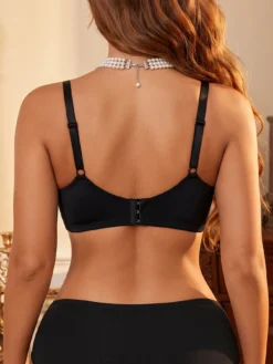 Women's Sexy Swiss Dot Mesh Splicing Front Closure Underwire Transparent Bra